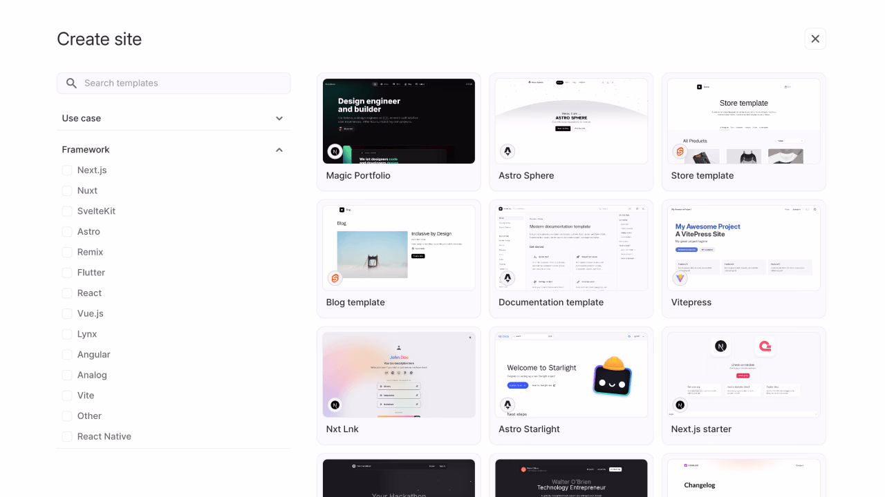 Search templates