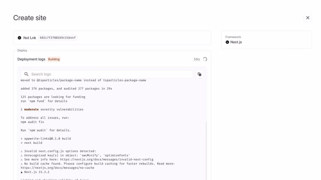 Configure site details