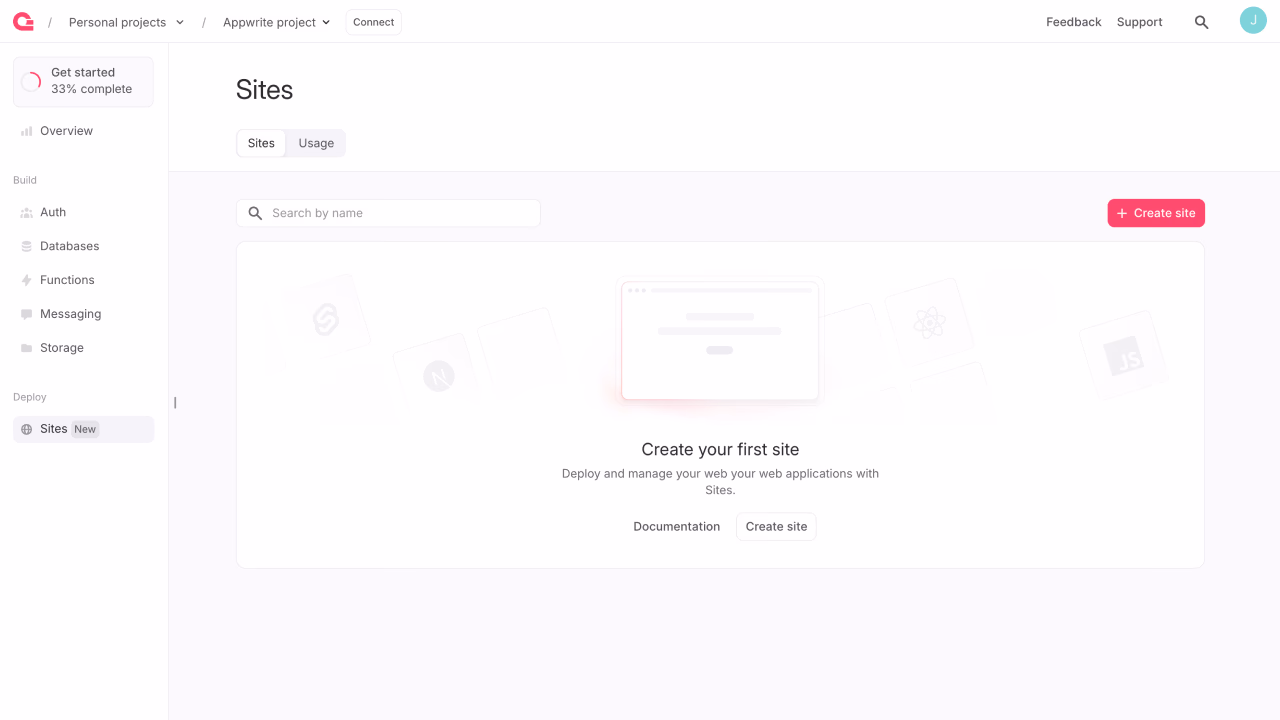 Create new site