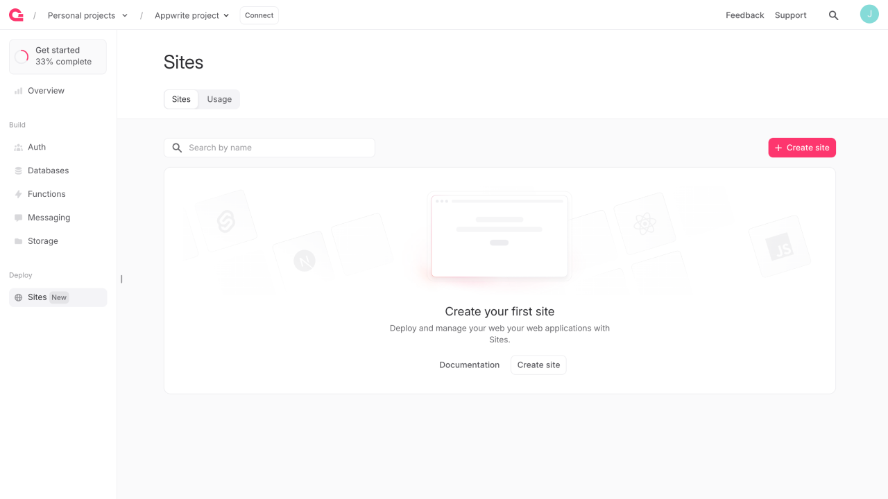 Create new site