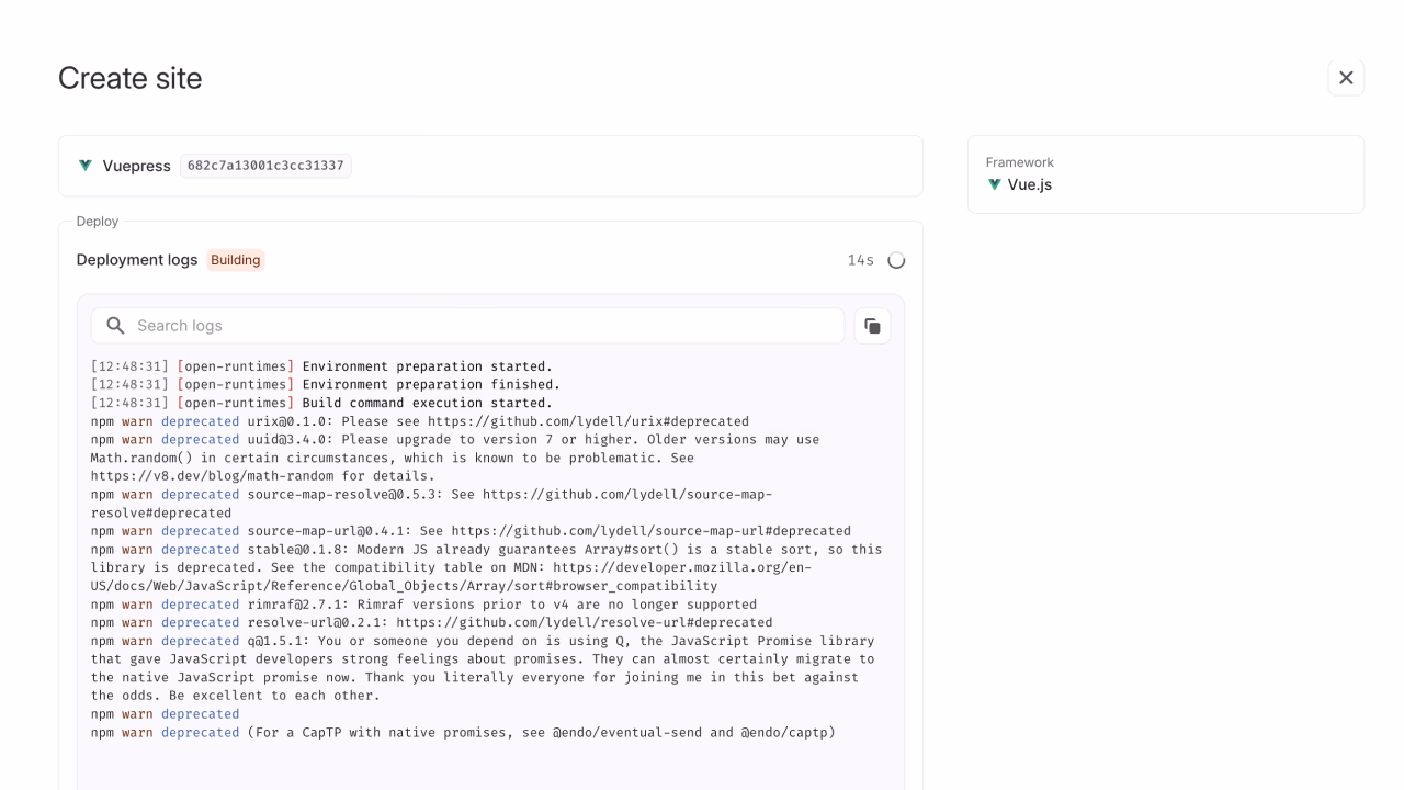 Configure site details