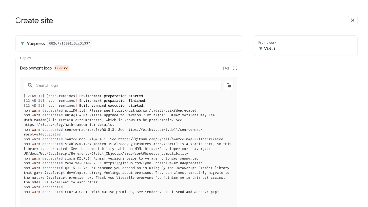 Configure site details