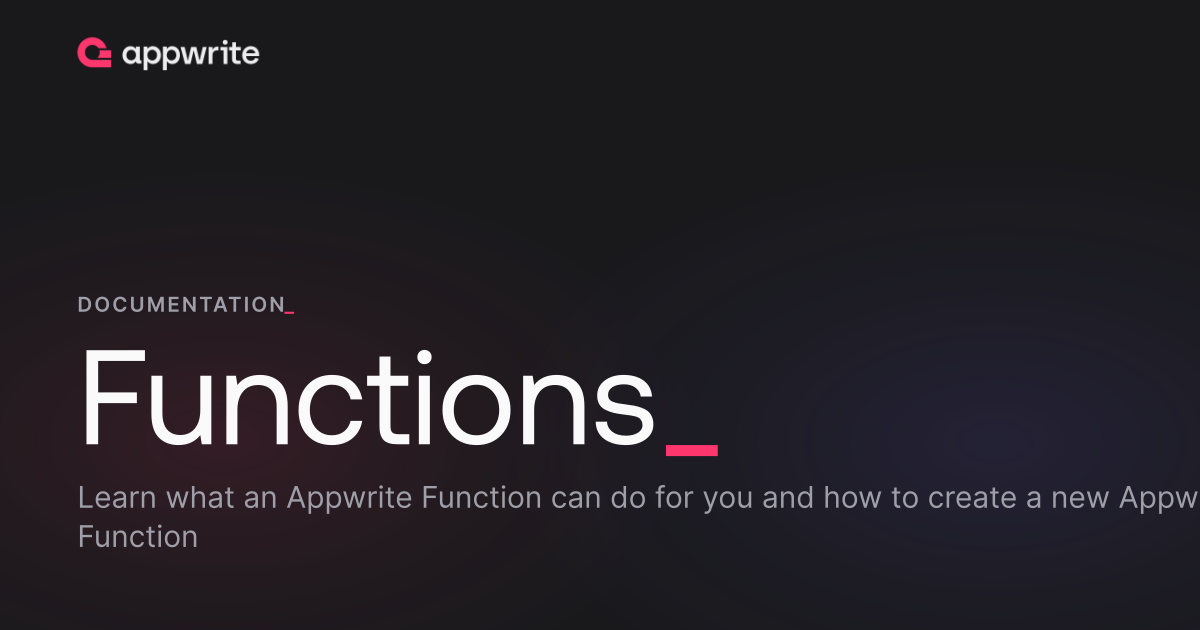 Functions - Docs - Appwrite